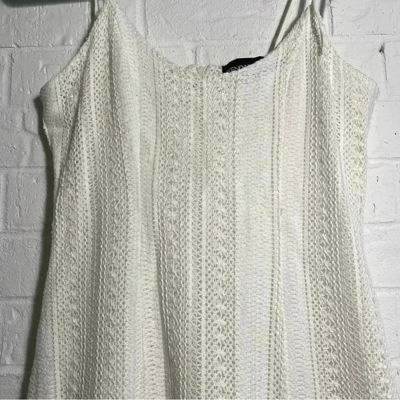 White Knit Dress Kendall & Kylie Flirty Boho Romantic Zipper String Strap - Picture 10 of 13